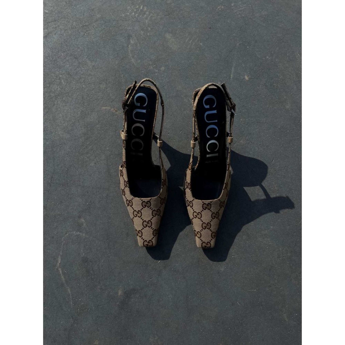 GG Canvas Slingback Pump
