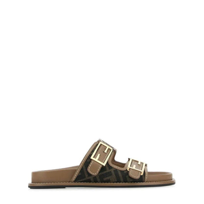 Fendi Logo Plaque Sandals