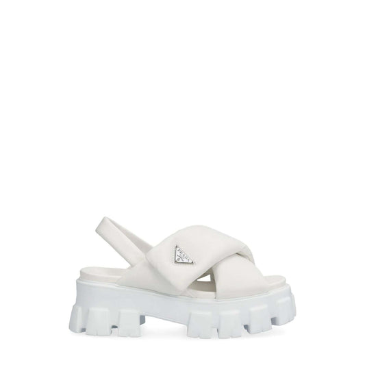 Prada Monolith Logo Plaque Platform Sandal