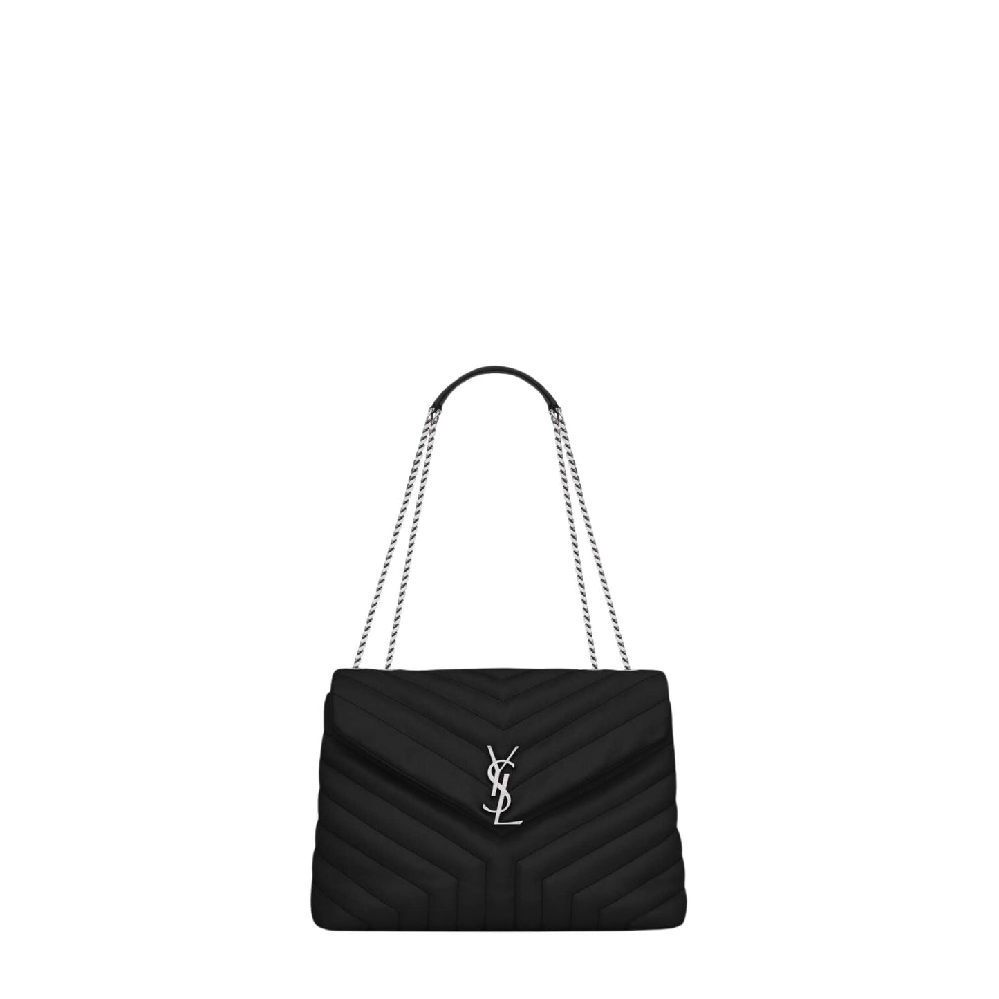 LOULOU LARGE CHAIN BAG WITH SLIVER