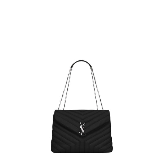 LOULOU LARGE CHAIN BAG WITH SLIVER