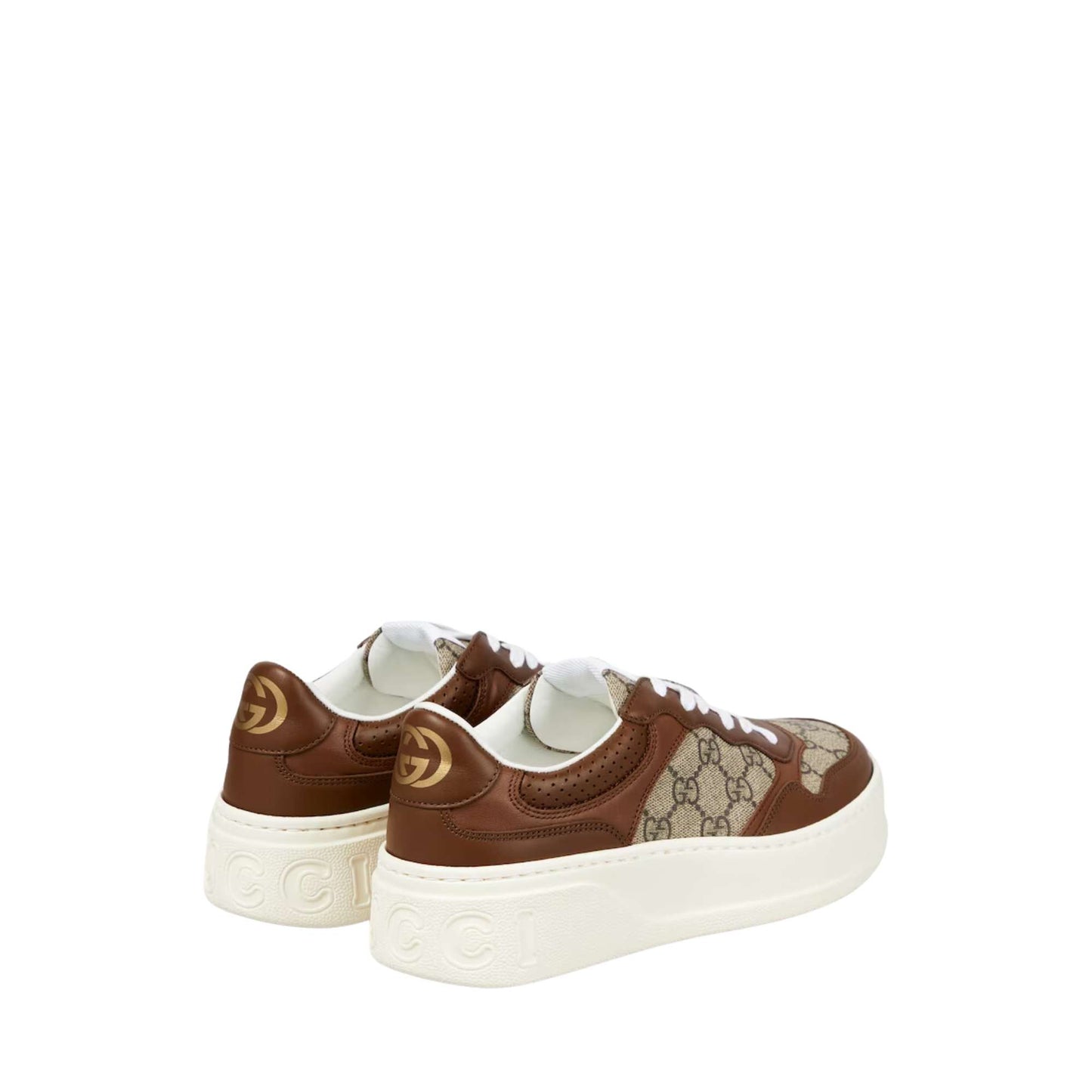 GG Supreme canvas leather-trimmed sneakers