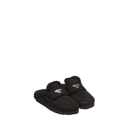 Black Shearling slippers