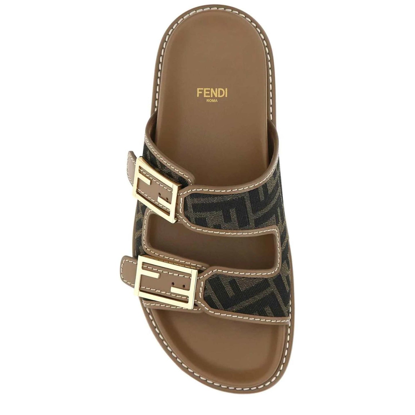 Fendi Logo Plaque Sandals