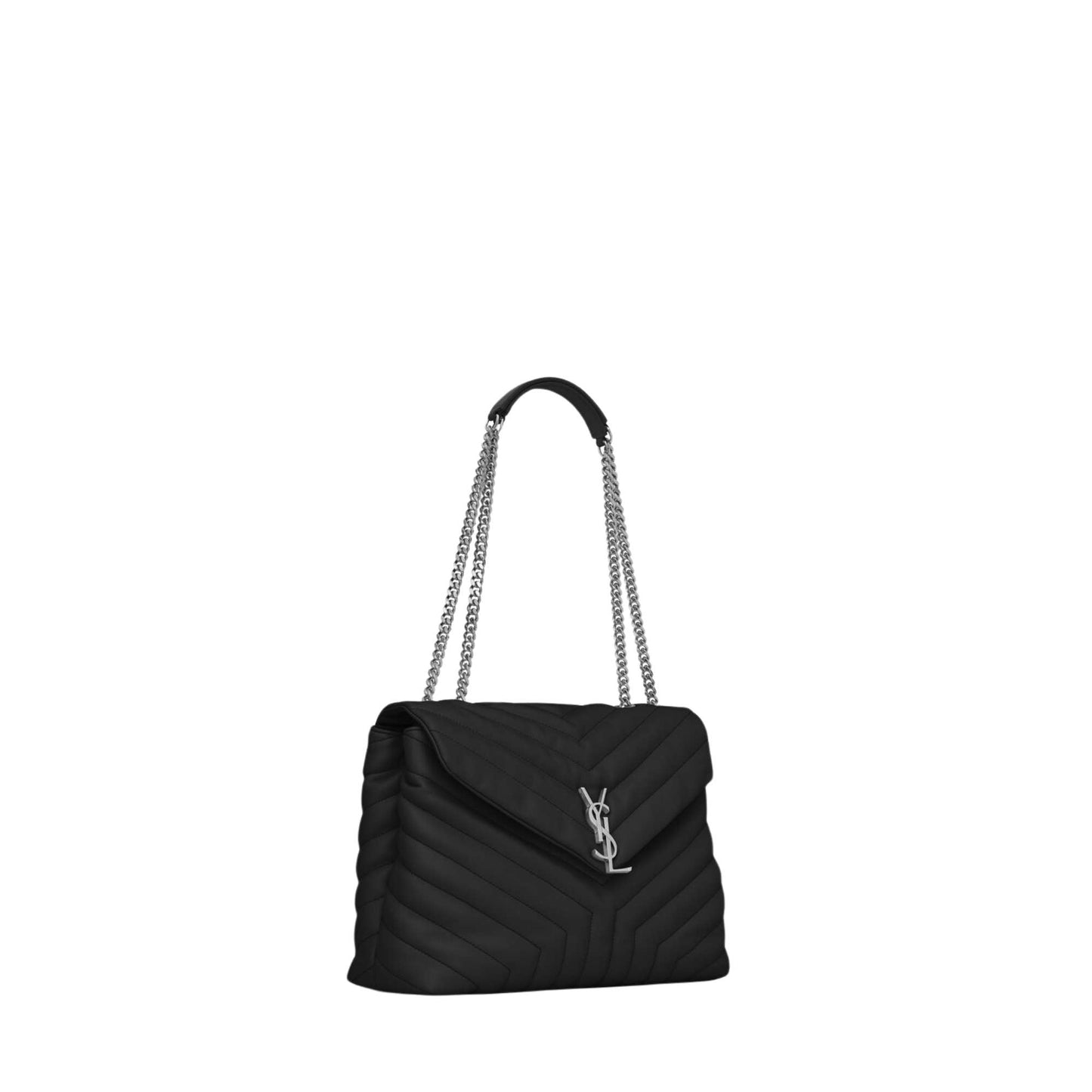 LOULOU LARGE CHAIN BAG WITH SLIVER