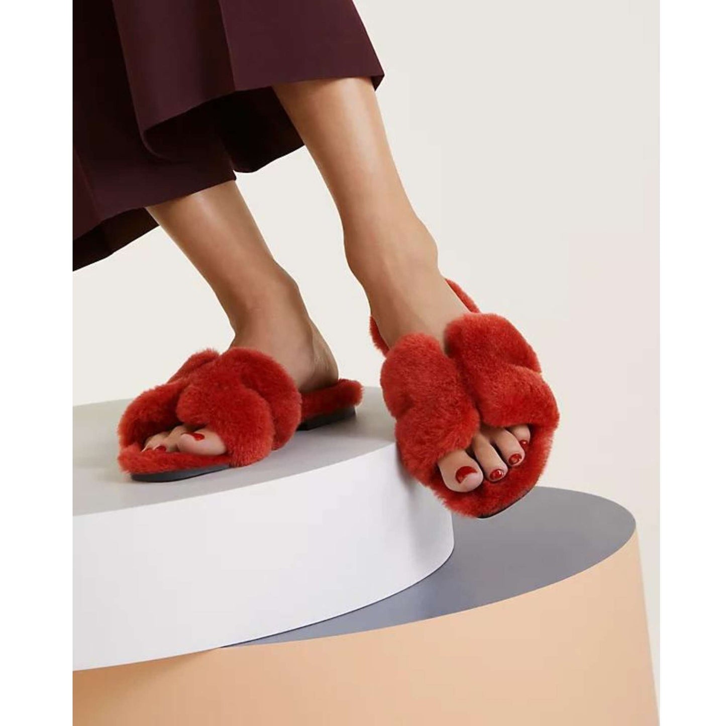 Oran Sandal With Red Fur