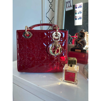 MEDIUM LADY DIOR BAG CHERRY