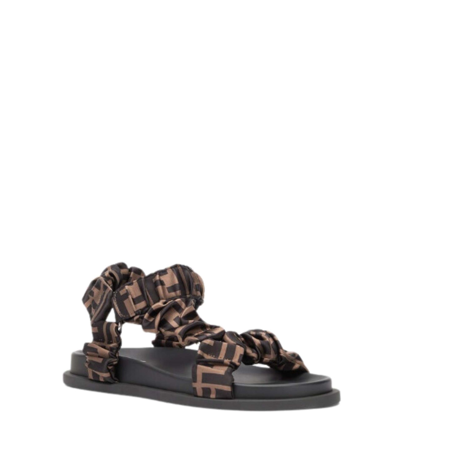 Fendi Feel Brown Satin Sandals