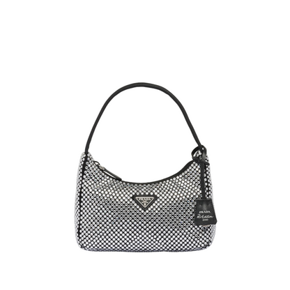 Satin mini-bag with crystals